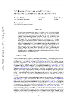 FiD-Light: Efficient and Effective Retrieval-Augmented Text Generation