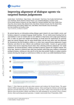 Improving alignment of dialogue agents via targeted human judgements