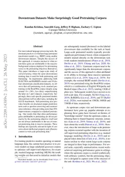 Downstream Datasets Make Surprisingly Good Pretraining Corpora