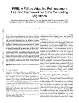 FIRE: A Failure-Adaptive Reinforcement Learning Framework for Edge Computing Migrations