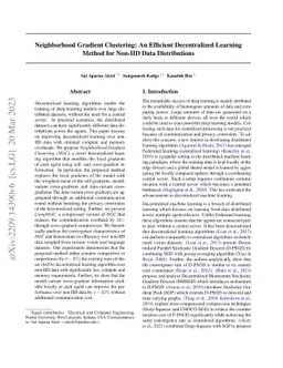 Neighborhood Gradient Clustering: An Efficient Decentralized Learning
  Method for Non-IID Data Distributions