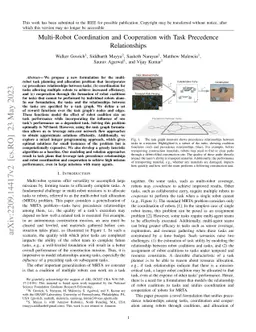 Multi-Robot Coordination and Cooperation with Task Precedence
  Relationships