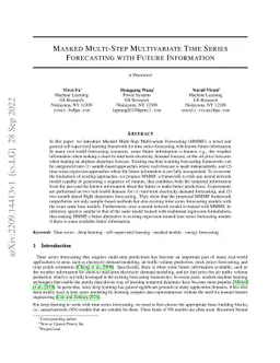 Masked Multi-Step Multivariate Time Series Forecasting with Future
  Information