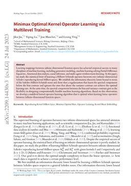 Minimax Optimal Kernel Operator Learning via Multilevel Training