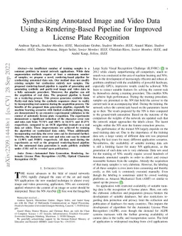 Synthesizing Annotated Image and Video Data Using a Rendering-Based
  Pipeline for Improved License Plate Recognition