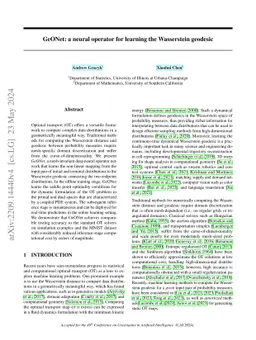 GeONet: a neural operator for learning the Wasserstein geodesic