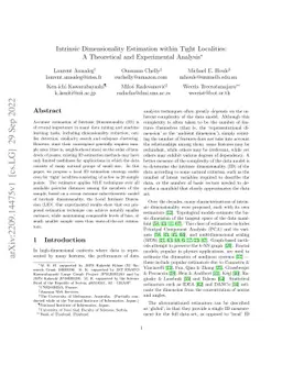 Intrinsic Dimensionality Estimation within Tight Localities: A
  Theoretical and Experimental Analysis