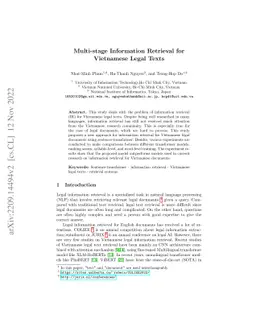 Multi-stage Information Retrieval for Vietnamese Legal Texts