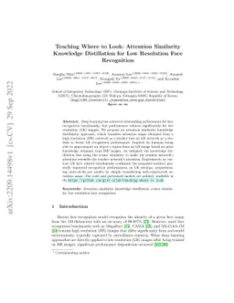 Teaching Where to Look: Attention Similarity Knowledge Distillation for
  Low Resolution Face Recognition