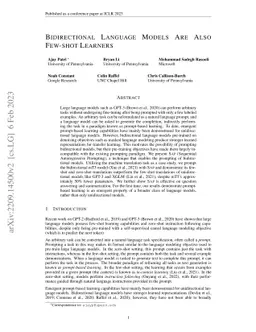 Bidirectional Language Models Are Also Few-shot Learners