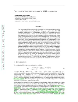 Convergence of the mini-batch SIHT algorithm