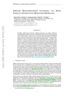 Offline Reinforcement Learning via High-Fidelity Generative Behavior
  Modeling