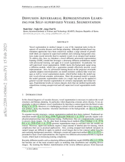 Diffusion Adversarial Representation Learning for Self-supervised Vessel
  Segmentation