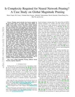 Is Complexity Required for Neural Network Pruning? A Case Study on
  Global Magnitude Pruning