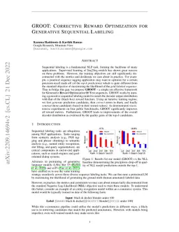 GROOT: Corrective Reward Optimization for Generative Sequential Labeling