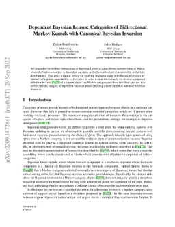 Dependent Bayesian Lenses: Categories of Bidirectional Markov Kernels
  with Canonical Bayesian Inversion