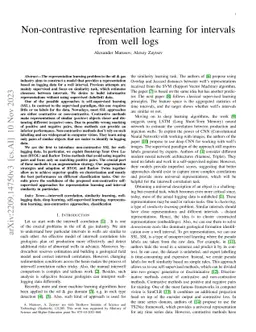 Non-contrastive representation learning for intervals from well logs
