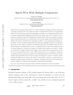 Sparse PCA With Multiple Components
