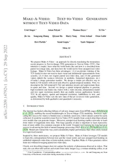 Make-A-Video: Text-to-Video Generation without Text-Video Data