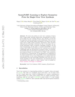 SymmNeRF: Learning to Explore Symmetry Prior for Single-View View
  Synthesis