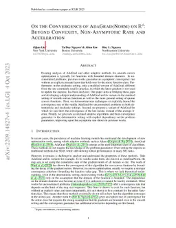 On the Convergence of AdaGrad(Norm) on $\R^{d}$: Beyond Convexity,
  Non-Asymptotic Rate and Acceleration