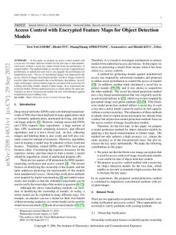 Access Control with Encrypted Feature Maps for Object Detection Models