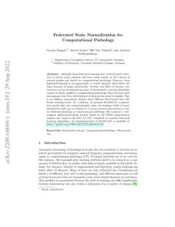 Federated Stain Normalization for Computational Pathology