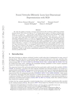 Neural Networks Efficiently Learn Low-Dimensional Representations with
  SGD