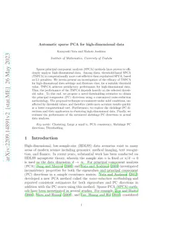 Automatic sparse PCA for high-dimensional data