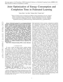 Joint Optimization of Energy Consumption and Completion Time in Federated Learning