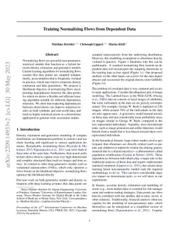 Training Normalizing Flows from Dependent Data