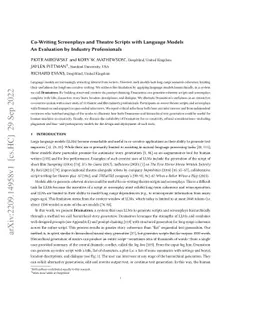 Co-Writing Screenplays and Theatre Scripts with Language Models: An
  Evaluation by Industry Professionals