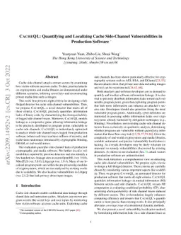 CacheQL: Quantifying and Localizing Cache Side-Channel Vulnerabilities
  in Production Software