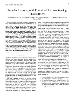 Transfer Learning with Pretrained Remote Sensing Transformers