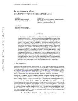 Transformer Meets Boundary Value Inverse Problems
