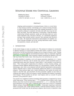 Multiple Modes for Continual Learning