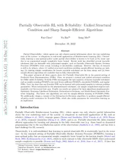 Partially Observable RL with B-Stability: Unified Structural Condition
  and Sharp Sample-Efficient Algorithms