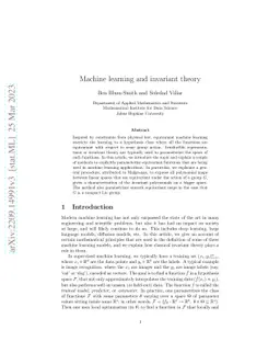 Machine learning and invariant theory