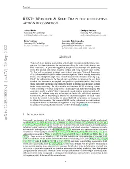 REST: REtrieve & Self-Train for generative action recognition