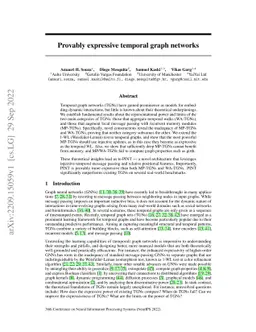 Provably expressive temporal graph networks