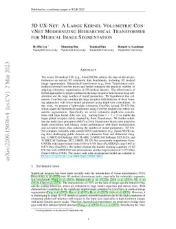 3D UX-Net: A Large Kernel Volumetric ConvNet Modernizing Hierarchical
  Transformer for Medical Image Segmentation