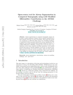 Open-source tool for Airway Segmentation in Computed Tomography using
  2.5D Modified EfficientDet: Contribution to the ATM22 Challenge