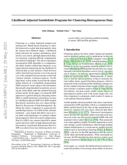 Likelihood Adjusted Semidefinite Programs for Clustering Heterogeneous
  Data