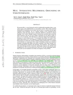 MUG: Interactive Multimodal Grounding on User Interfaces