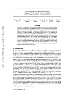 Improving Molecular Pretraining with Complementary Featurizations