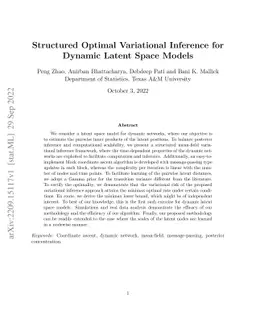 Structured Optimal Variational Inference for Dynamic Latent Space Models