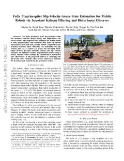 Fully Proprioceptive Slip-Velocity-Aware State Estimation for Mobile
  Robots via Invariant Kalman Filtering and Disturbance Observer