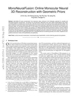 MonoNeuralFusion: Online Monocular Neural 3D Reconstruction with
  Geometric Priors