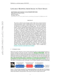 Linearly Mapping from Image to Text Space