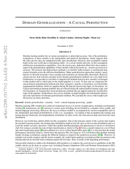 Domain Generalization -- A Causal Perspective